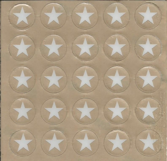 25 Stars Award Decals 1/2"